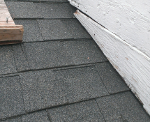 Here is an example of aluminum trim installation at a dormer soffit box out. A squirrel had chewed its way into this dormer at a home we inspected.   (Before)