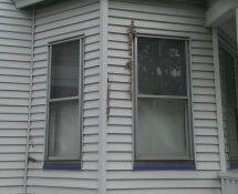 This customer decided to change the color of the trim, so we used white coil stock aluminum, but there are many color options available. The new aluminum trim is long lasting with no maintenance and will prevent squirrels from chewing into the home.