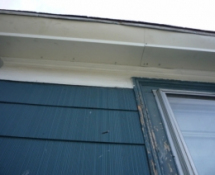 Repair was done to the damaged soffit of a home in Brighton, MA where a squirrel had made an entry point