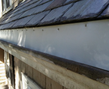 After photo of the repairs to the soffit to prevent further animal entry in Tyngsboro, MA