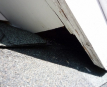 A bat entry point in a Brookline MA home. It is then shown sealed with one-way check valve installed. After the bats have been evicted, the valve will be removed and the entry point sealed permanantly.