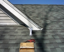 A bat entry point in a Brookline MA home. It is then shown sealed with one-way check valve installed. After the bats have been evicted, the valve will be removed and the entry point sealed permanantly.