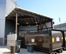 Bird netting installed under truck bay over hang at The Greater Boston Food Bank