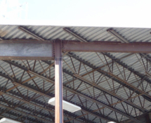 Bird netting installed under truck bay over hang at The Greater Boston Food Bank