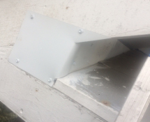 The repair to a squirrel entry point in an Eave return