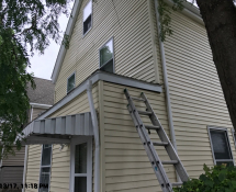 After photo of the repair we did to seal the point of entry where squirrels were nesting in Roslindale, MA