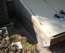 Galvanized welded hardware cloth was attached to the structure and installed in the trench