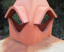 Squirrels in were nesting in this chimney.  We evicted, cleaned out the nesting material and screened it off.  (During)