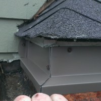 Our repair technician reinforced the fascia on the gable eve return with metal flashing to prevent any animal from chewing and making an entry point into the home. (after) Fascia Repair 2