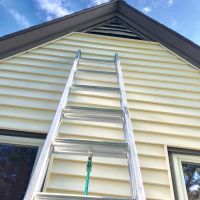 Louver Vents can be problematic for home owners if they are not screened off. Here is perfect example of one that was not screened and squirrels were able to enter and create a home for themselves. (Before)