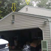 Here is a perfect example of 2 Louver Vents we screened and from the ground level you cant even tell there is screening over them. Louver Vent Screening 4