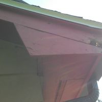 Squirrels chewed their way into the trim of this home in Billerica. We removed the animals and sealed up the entry point as well painted the repair to match the Trim (Before)